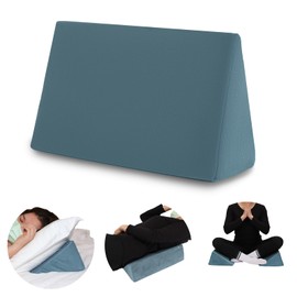 Small Wedge Pillow, Wedge Pillow for Bed Sores, Positioning Pillow, Positioning Wedge, Yoga Wedge Pillow, Mini Wedge Pillow for Laptop, Small Wedge Pillow for Chair (1 Unit, Light Blue)