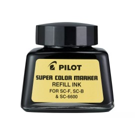 PILOT Super Color Permanent Marker Refill Ink, Black Ink, 1 Ounce Bottle with