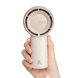 JISULIFE JISULIFE Handheld Portable Turbo Fan [16H Max Cooling Time], 4000mAh USB Rechargeable Personal Battery Operated Mini Small Pocket Fan with 5 Speeds for Travel/Outdoor/Home/Office - Brown