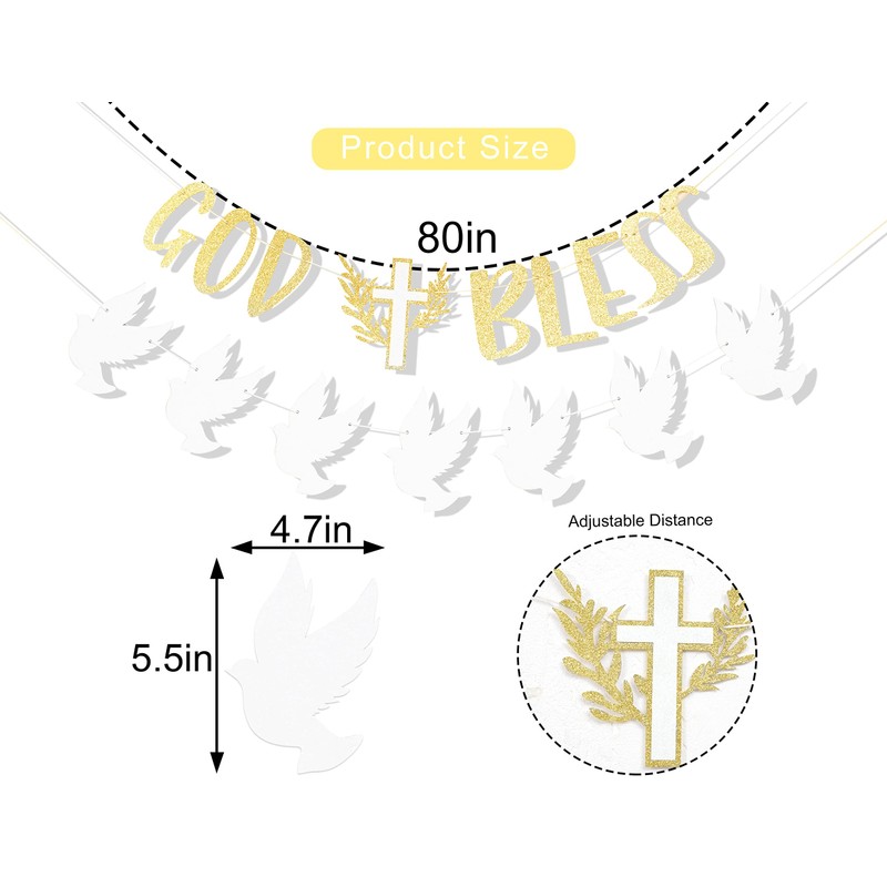 God Bless Decorations - Baptism & First Communion Banners, Garlands