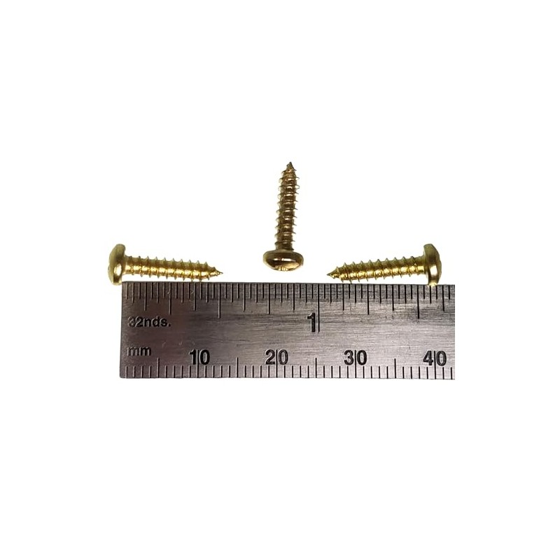 100pc. #4 x 1/2" Brass-Plated Phillips Round-Head Wood Screws