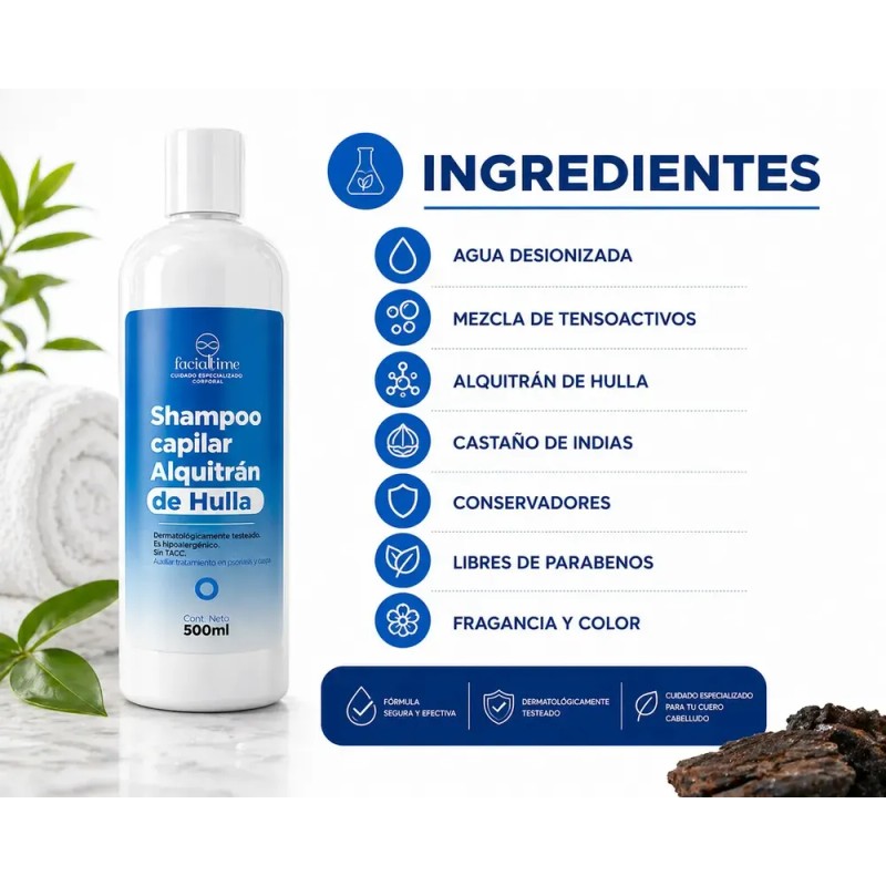 Shampoo Alquitran De La Hulla, Psoriasis Caspa, 3 500ml
