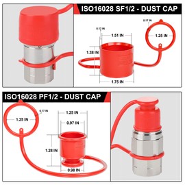 ANCIMOON Hydraulic Dust Cap for 1/2’’ 3/8’’ Flat Face Coupler