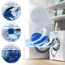 RXKFIGX 8 pieces anti-lint balls, washing machine, pet hair remover, washing machine, reusable hair catcher, washing machine, cat hair remover, washing machine for removing pet hair, lint and lint