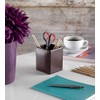 ZALE YARDLEY BROWN HANDMADE REAL LEATHER PEN PENCIL CUP HOLDER