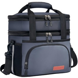 JOINGO Tactical Lunch Box for Men & Women – Expandable 16L Double Deck Insulated Cooler Bag for Work, Construction & 12-Hour Shifts – Heavy Duty Leakproof Large Meal Prep Tote with Shoulder Strap