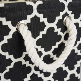 DII Polyester Container with Handles, Lattice Storage Bin, Medium, Black Lattice