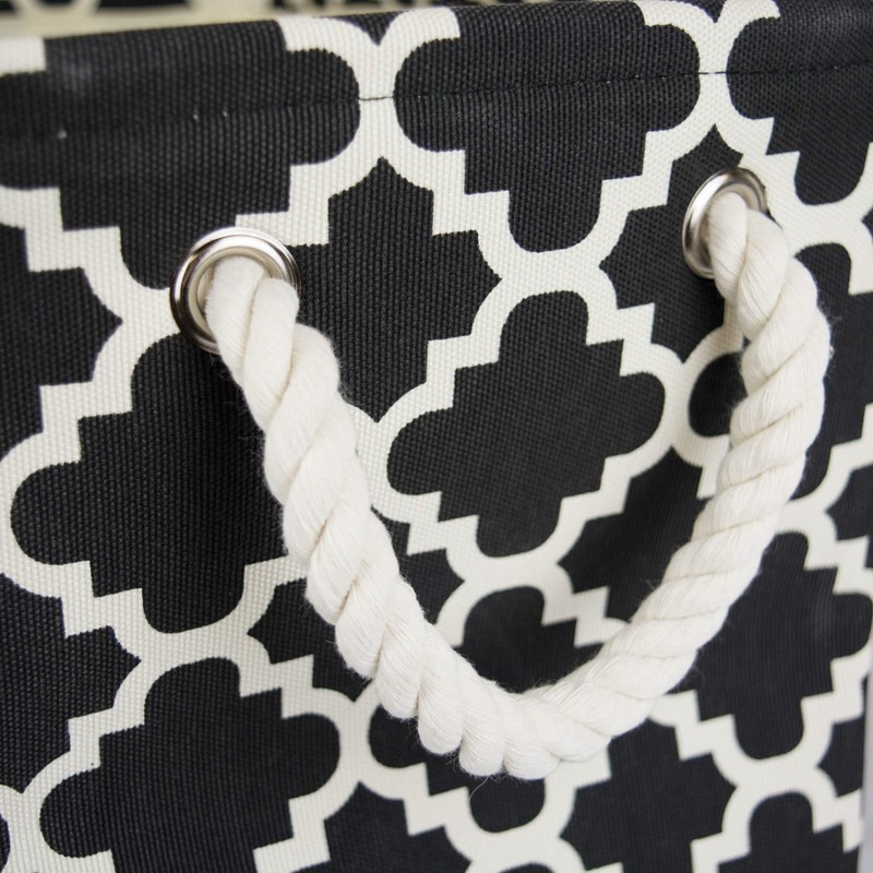 DII Polyester Container with Handles, Lattice Storage Bin, Medium, Black