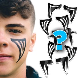 BLSTK Athletics - Sports Eye Black Temporary Tattoos (Mystery - 24 Pack) Made in the USA No Grease, No Mess, Fast Application Eye Black Accessories for Football, Baseball, Softball, Lacrosse & More