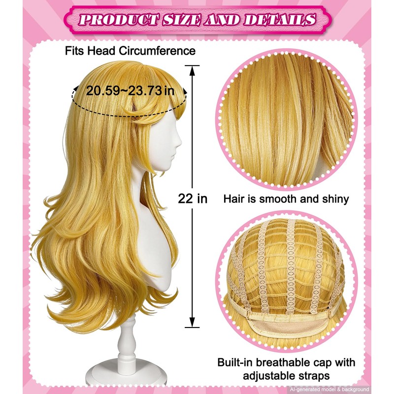 Blonde Princess Wig Set with Tiara, Brooch, Earrings and Wig