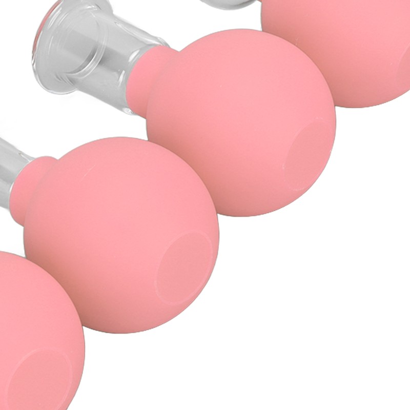 4pcs Glass Face Cupping Set Silicone Lymphatic Drainage Skin Lifting
