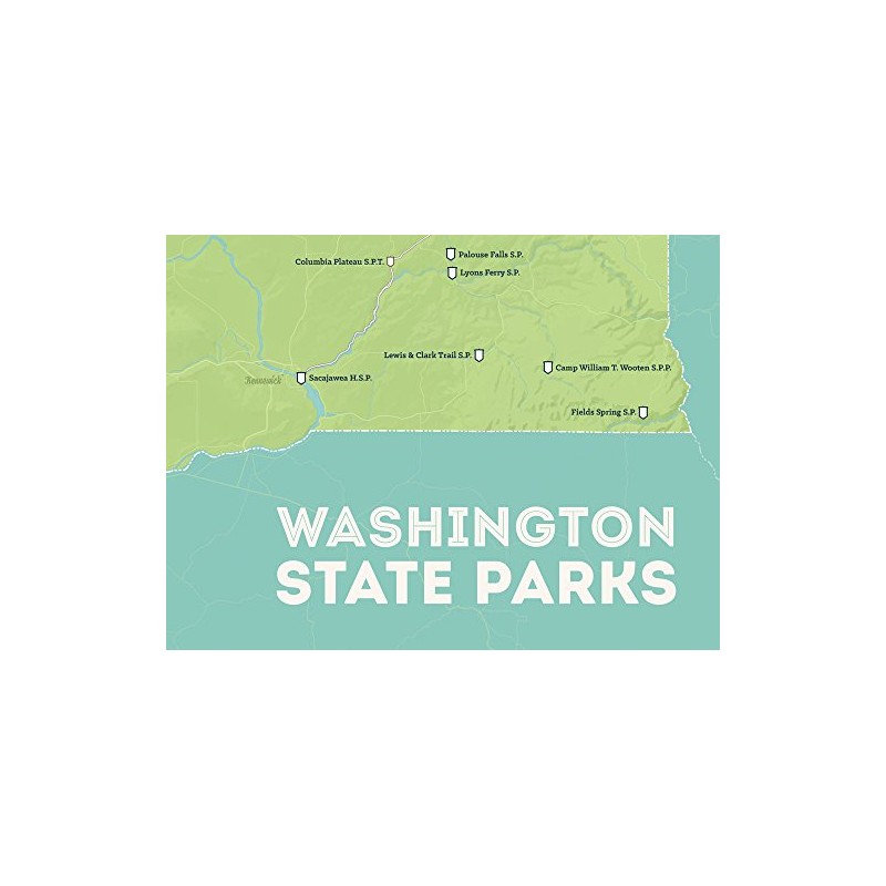 Best Maps Ever Washington State Parks Checklist Map 18x24 Poster