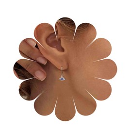 Yheakne Vintage CZ Evil Eye Dangle Earrings Gold Tiny Evil Huggie Hoop Earrings Small Turkish Eye Earrings Crystal Lucky Eye Charm Earrings Jewellery for Women and Girls (Gold)