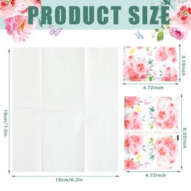Geyee 50 Packs Facial Tissue Travel Packs Disposable Pocket Tissues for Wedding Guest Travel School Purse Home Supplies, 500 Sheets 3 Ply(Spring Floral)