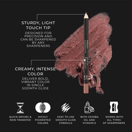 Radiant Professional Waterproof Lip Liner Pencil - Long Lasting Lip Liner for Defined Lips - Soft & Creamy Lipliner with Vitamin E - 1.20 gr, (16 PLUM)