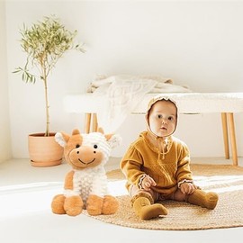 Cow Stuffed Animals, 9 inch Cute Plush Cow Toy Doll for Kids Boys Girls Women (Brown Sitting Cow)