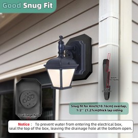 Siding Mounting Block, Great Appearance 8141DBL Built-in Electrical Box Outdoor Light Mounting Block, Siding Mounting Plate for 1/2 inch Lap Double and 4 inch Siding, Black 2 Packs