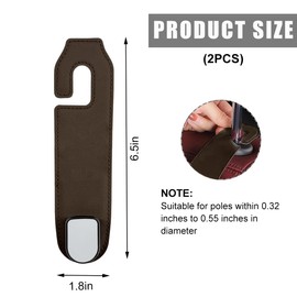Wevdn 2 PCS Car Headrest Hooks, Microfiber Leather Headrest Seat Storage Hanger Holder Hooks, Auto Back Seat Soft Hook with Metal Purse Grocery Bag Organizer, Car Accessories (Brown)