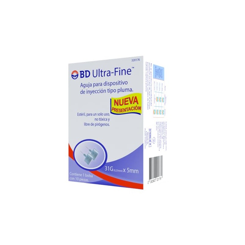 Aguja Ultra-fine 31G X 5mm Para Pluma - 1 Caja