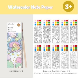 Watercolor Coloring Books for Kids Ages 4-8 Pocket Watercolor Painting Book for Toddlers Arts and Crafts for Girls Boys Creative Watercolor Bookmarks Painting with water for Kids(Fairytale Dream)