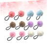 FOMIYES 12Pcs Fluffy Ball Elastic Hair Ties for Women and