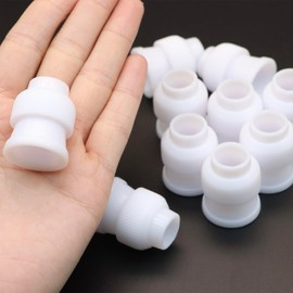 LUTQ 10 Pack Piping Bag Couplers for Icing Nozzles, Medium Couplers for Piping Bags, White - Small sized - PP