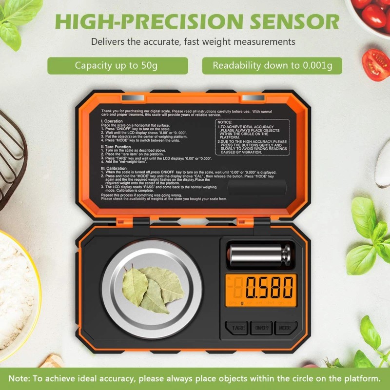 Keekit Digital Pocket Scale, 50g 0.001g Professional Milligram Scale, Portable