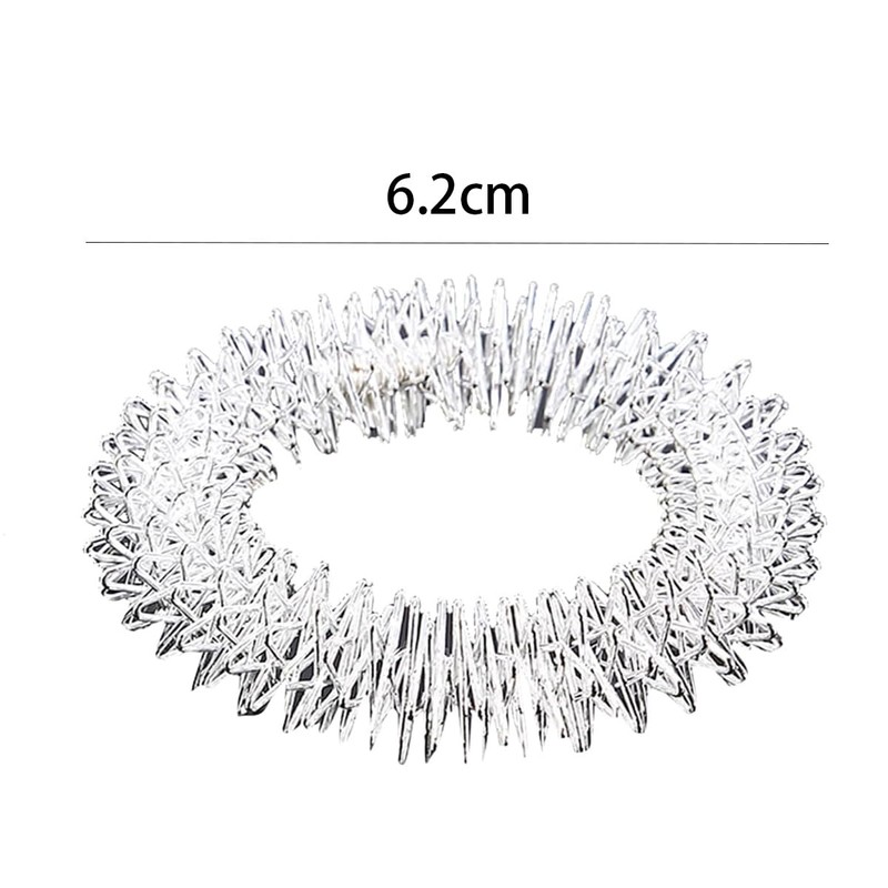 Ausi Acupressure Bracelets Wrist Massage Rings, Stainless Steel Flexible Wire