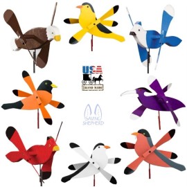 Saving Shepherd WHIRLY BIRDS WIND SPINNER - Eagle Oriole Cardinal Robin Goldfinch Chickadee - Cardinal