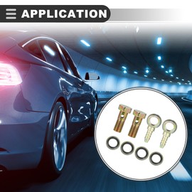 Motoforti Universal Banjo Bolt Hose Barb Fittings, 0.98"x0.47", Metal, Bronze Tone,2pcs