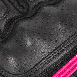 Oxford RP-6S Women's Leather/Mesh Sports Motorcycle Glove, Black/White/Pink, S