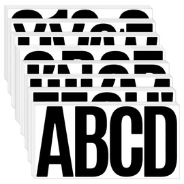 220 PCS Large Letter Stickers 6 Inch Alphabet Numbers Bulletin Board Letters,Self Adhesive Waterproof Vinyl Stick On Letter Stickers for Poster Board Mailbox Classroom Business Decor (Black, 6 Inch)