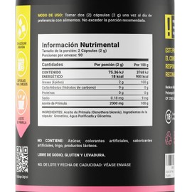 Aceite de Prímula (Onagra) de 180 Cápsulas Blandas de 1000mg. Evening Primrose B Life.