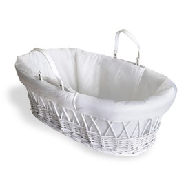 Clair de Lune Quilted Liner for Moses Baskets (White)