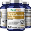 NusaPure Chelated Molybdenum 500 mcg 180 Vegetarian Caps (Vegan, Non-GMO)