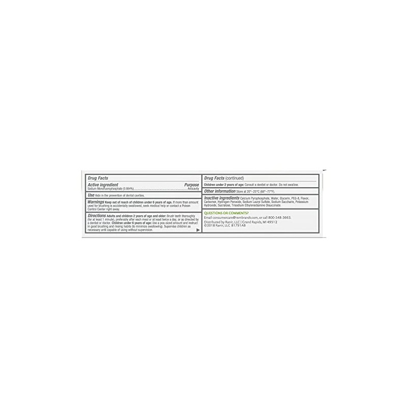 Rembrandt Deeply White + Peroxide Whitening Toothpaste, Peppermint Flavor, 3.5-Ounce