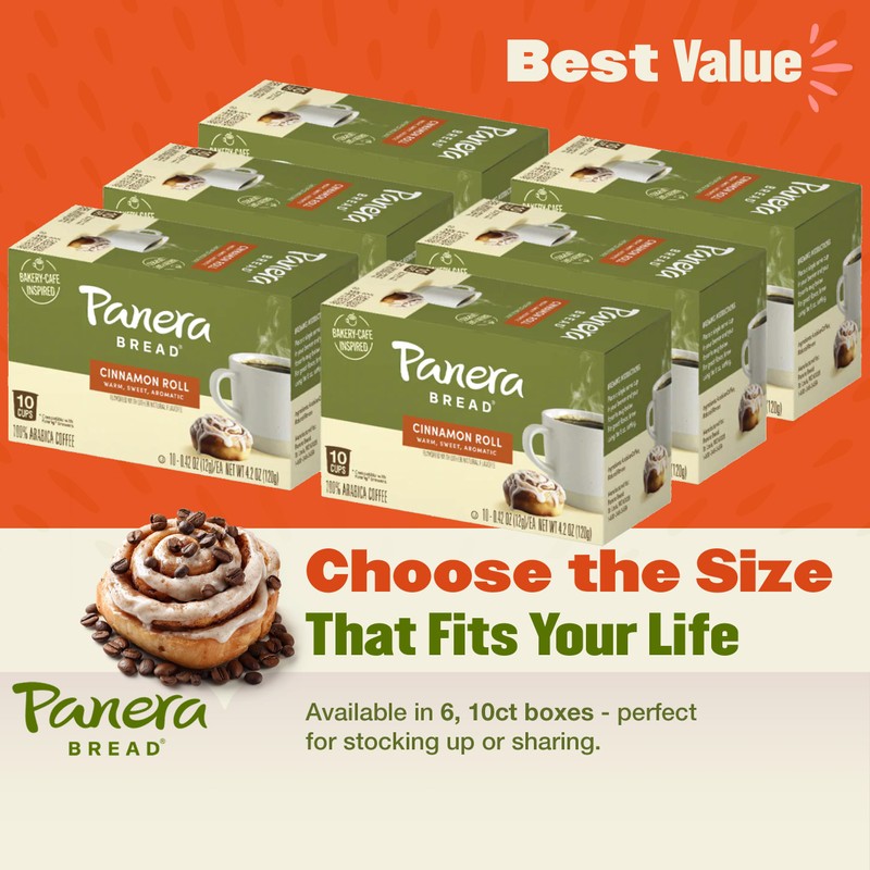 Panera Bread Cinnamon Roll Coffee Cups - Medium Roast Single