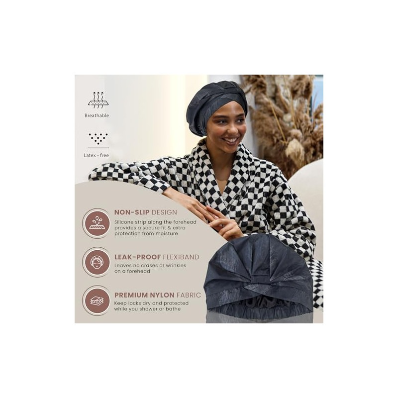 Gorro Ducha Reutilizable Mujer Impermeable Antifugas Antideslizante Flexible Suave Transpirable