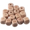 diyhub 112 Pcs Letter Wooden Cube Alphabet Beads,Large Hole Wood