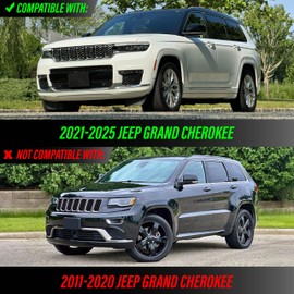 USR 21-25 WK2 SUV Side Marker Light – Front Smoked Parking Lamps (Left + Right) Pair - Compatible with 2021-2025 Jeep Grand Cherokee All Models such as SRT, Overland, Summit (SMOKE LENS w/AMBER LED)