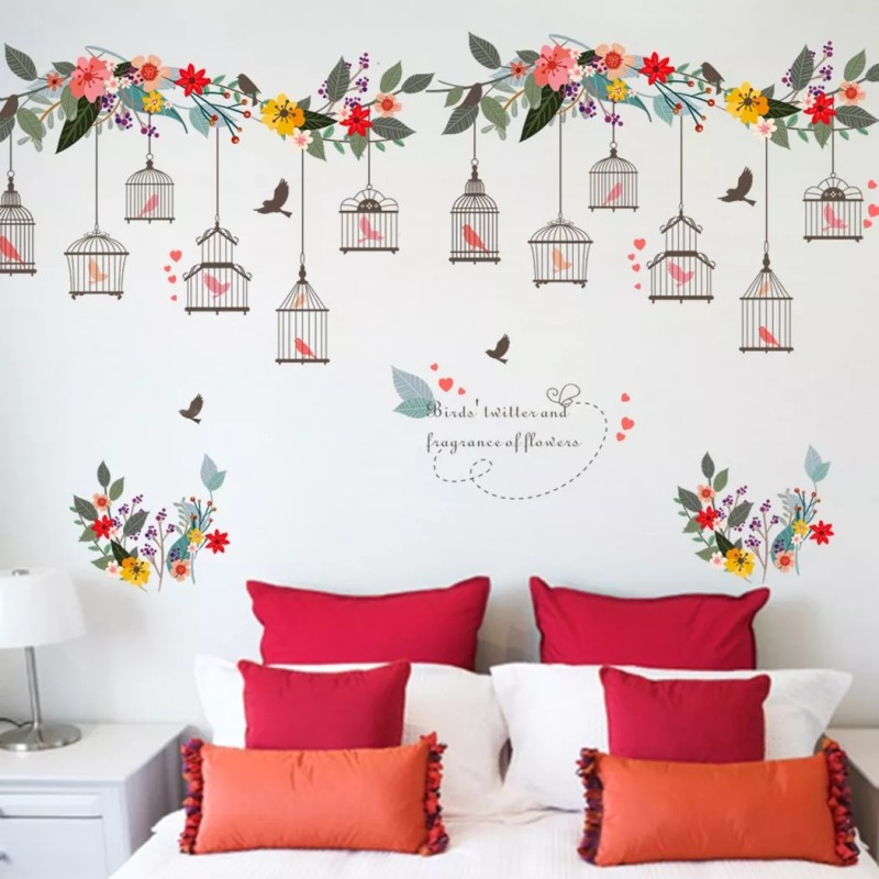DaraBaby Vinil Decorativo Hogar Ramas Jaulas Retro Sala Habitación