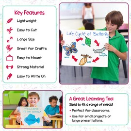 Hygloss White Poster Board 11x14 Inch, 50-Pack - Blank Cardstock for School Supplies, Projects, Signs & Displays - Durable 12pt Thickness, Easy to Cut & Decorate - Versatile for Classrooms & Events