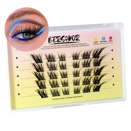 BERSHNOR False Eyelashes Clusters Spiky Cat Eye Volume Eyelashes Wispy Lashes Natural Look