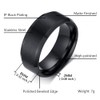 SWOPAN Men's Basic Brushed Matte Ring 8MM Black Gun Plated