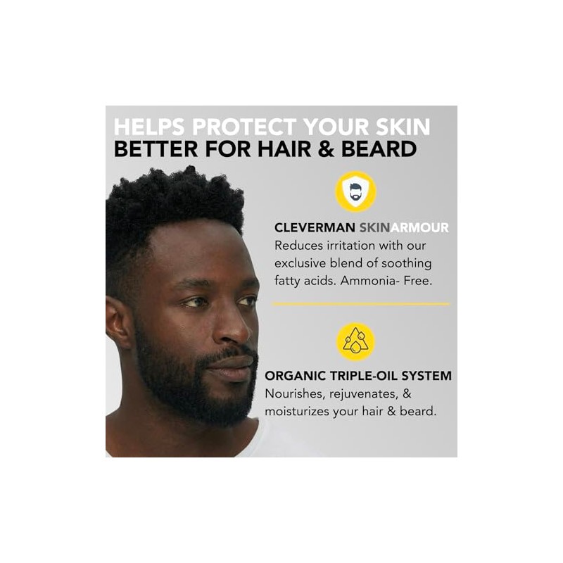 CLEVERMAN Kit De Tinte Para Cabello Y Barba Para Hombres,