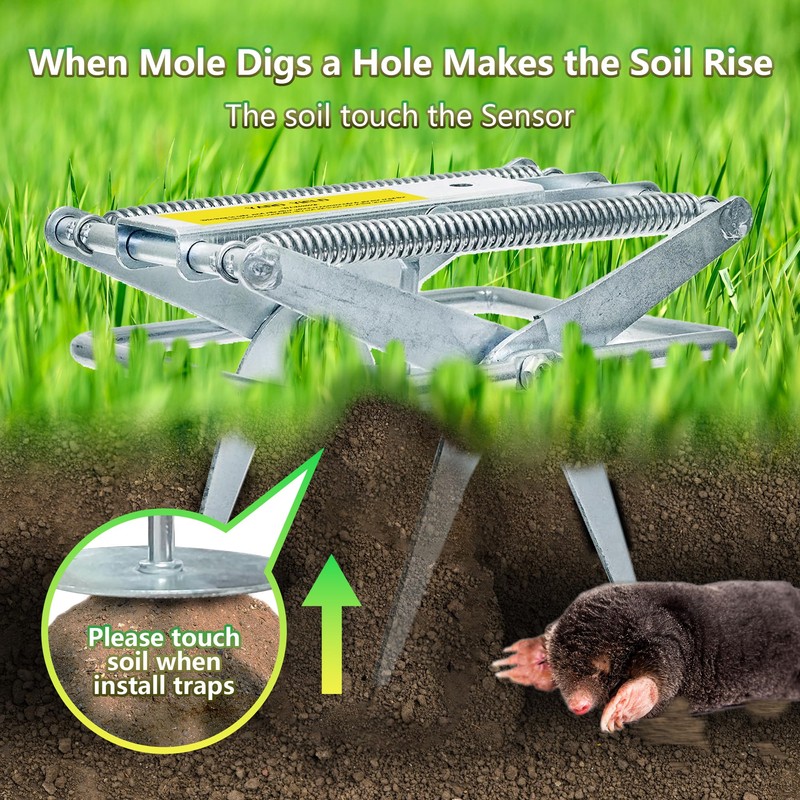 YardYield YardYield Mole Trap,Reusable Mole Gopher Trap,Galvanized Steel Mole Scissor