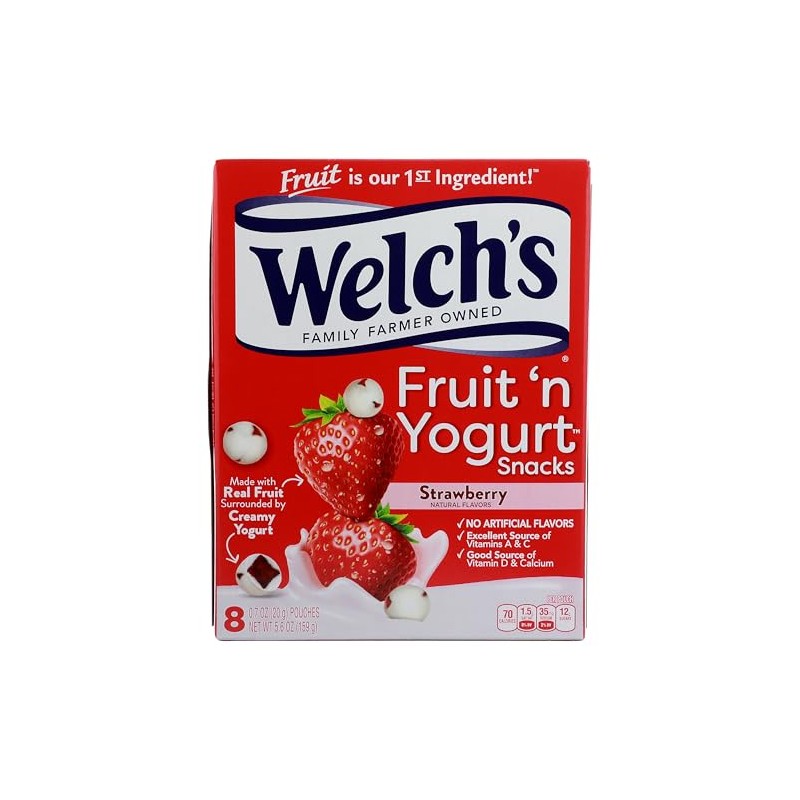 Welchs Fruit n Yogurt Strawberry Fruit Snacks, 8 Ct