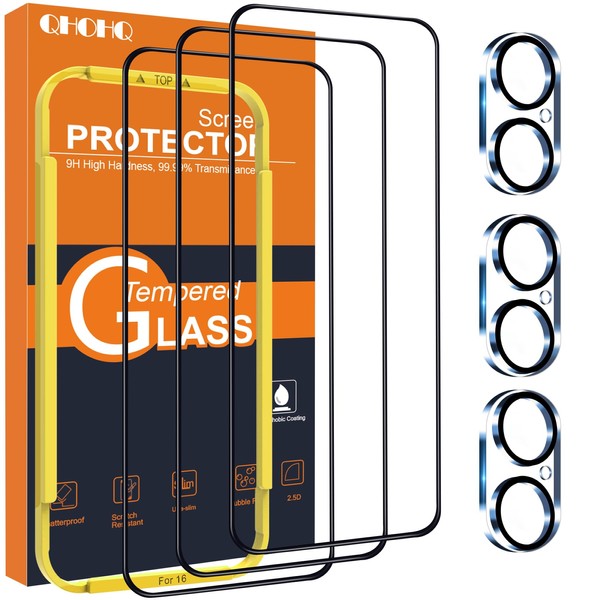 QHOHQ QHOHQ for iPhone 16 Screen Protector with Camera Lens