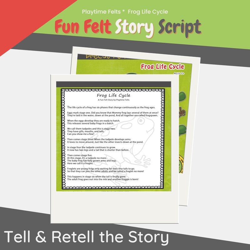 Playtime Felts Frog Life Cycle 14 Adorable PRECUT & Ready