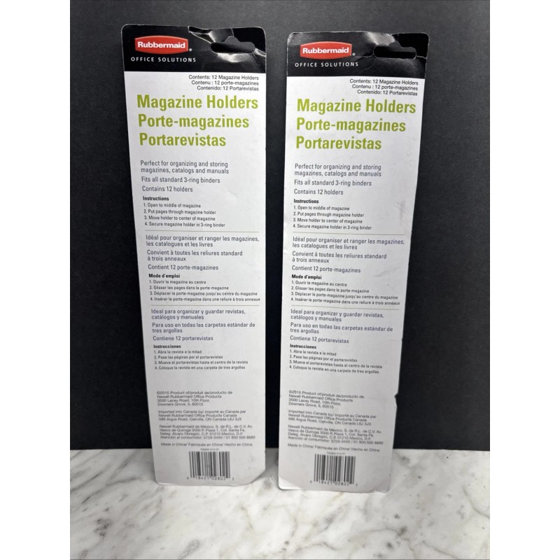 Rubbermaid 2 Rubbermaid 3 Hole Plastic Magazine Holders 3 Ring